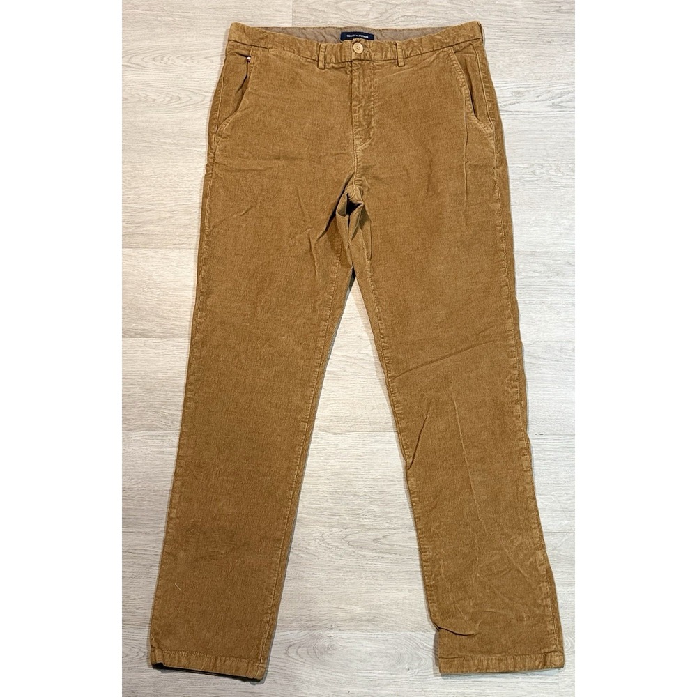 Tommy Hilfiger Chino Corduroy Pants Men's 32x32 Mustard Brown Straight Leg Y2K